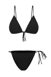 TRENDYOLMİLLA Black Tunnelated Triangle Covered brazilian Low Waist Bikini Set - Image 6