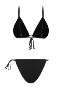 TRENDYOLMİLLA Black Tunnelated Triangle Covered brazilian Low Waist Bikini Set - Image 7