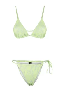 TRENDYOLMİLLA Snake Patterned tunnelled Triangle Covered brazilian Low Waist Bikini Set - Image 6