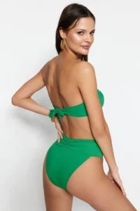 TRENDYOLMİLLA Green with accessories Strapless Covered Bikini Top - Image 6