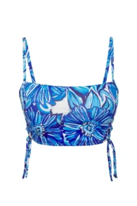 TRENDYOLMİLLA Floral Patterned tunnelled bralette Covered Bikini Top - Image 5