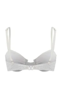 TRENDYOLMİLLA Ecru Gingham textured balconette Covered Bikini Top - Image 2