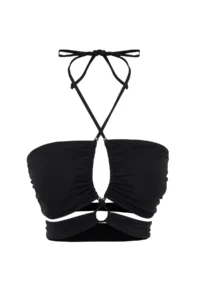 TRENDYOLMİLLA Black tunnelled Strapless Covered Bikini Top - Image 14