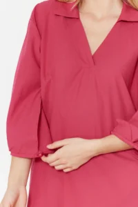 TRENDYOLMİLLA Fuchsia Weaving slit 100% Cotton Beach Midi Dress - Image 5