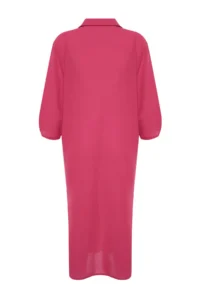 TRENDYOLMİLLA Fuchsia Weaving slit 100% Cotton Beach Midi Dress - Image 9