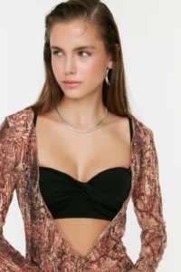 TRENDYOLMİLLA Abstract Patterned Weaving Shirred Beach Mini Dress - Image 3