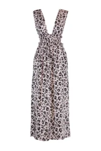 TRENDYOLMİLLA beachwear Leopard Patterned Weaving slit Maxi Dress - Image 7