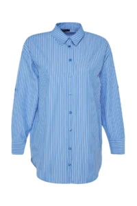 TRENDYOLMİLLA beachwear Striped Weaving Maxi Shirt - Image 5