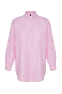 TRENDYOLMİLLA beachwear Pink Weaving Maxi Shirt - Image 6