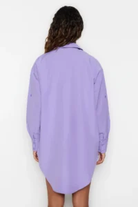 TRENDYOLMİLLA beachwear Lilac Weaving Maxi Shirt - Image 6