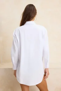TRENDYOLMİLLA beachwear White Weaving Maxi Shirt - Image 4