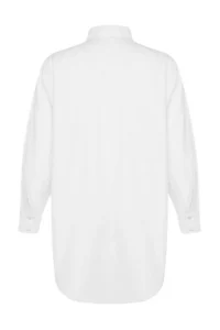 TRENDYOLMİLLA beachwear White Weaving Maxi Shirt - Image 7