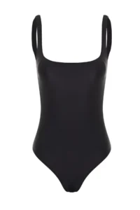 TRENDYOLMİLLA Black Square Neck Covered Regular Basic Swimsuit - Image 6
