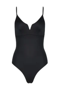 TRENDYOLMİLLA Black V-neck Regular Basic Swimsuit - Image 6