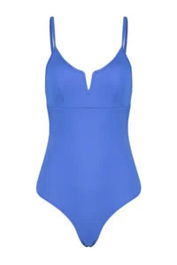TRENDYOLMİLLA Saks Blue V Telli V-neck Covered Regular Swimsuit - Image 6
