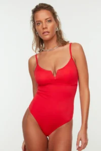 TRENDYOLMİLLA Rejection V-neck Regular Basic Swimsuit - Image 2