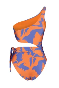 TRENDYOLMİLLA Floral Patterned Cut Out/Window Detailed One Shoulder Covered Regular Swimsuit - Image 8