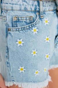 TRENDYOLMiLLA Mavi denim Embroidered Beach Mini High Waist Shorts & Bermuda - Image 4