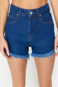 TRENDYOLMiLLA Mavi denim Mini Regular High Waist Beach Shorts - Image 5