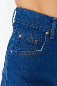 TRENDYOLMiLLA Mavi denim Mini Regular High Waist Beach Shorts - Image 6
