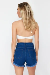 TRENDYOLMiLLA Mavi denim Mini Regular High Waist Beach Shorts - Image 7