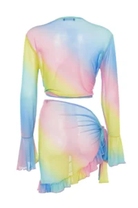 TRENDYOLMİLLA gradient Knitting Binding Detailed Beach Blouse-Skirt Set - Image 8