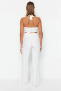 TRENDYOLMİLLA beachwear Ecru Knitting Blouse-Pants Set - Image 6
