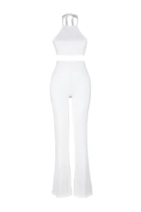 TRENDYOLMİLLA beachwear Ecru Knitting Blouse-Pants Set - Image 7