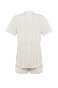 TRENDYOLMİLLA Ecru Weaving Beach Shirt Shorts Set - Image 8