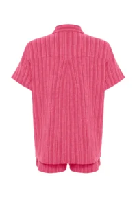 TRENDYOLMİLLA Fuchsia Weaving Beach Shirt Shorts Set - Image 9