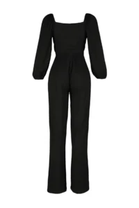 TRENDYOLMİLLA beachwear Black Weaving Binding Detailed Blouse-Pants Set - Image 8