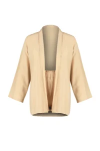 TRENDYOLMİLLA beachwear Beige Weaving High Waist Mini Kimono-Shorts Set - Image 7