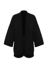 TRENDYOLMİLLA Black Weaving Beach Mini High Waist Kimono-Shorts Set - Image 7