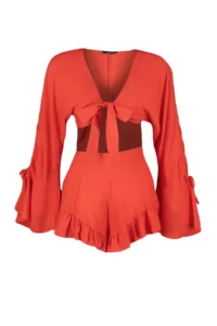 TRENDYOLMİLLA Rejection Weaving Frilly Beach Blouse-Skirt Set - Image 7