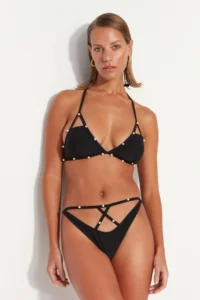 TRENDYOLMİLLA Black Cut Out/Pencereli High Leg Bikini Bottom - Image 3
