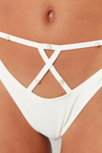 TRENDYOLMİLLA Ecru with accessories High Leg Bikini Bottom - Image 5