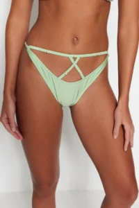 TRENDYOLMİLLA Green Cut Out/Pencereli High Leg Bikini Bottom - Image 4