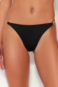 TRENDYOLMİLLA Black Zincir with accessories Normal Hem Bikini Bottom - Image 4