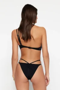TRENDYOLMİLLA Black Piped brazilian Regular Waist Bikini Bottom - Image 5