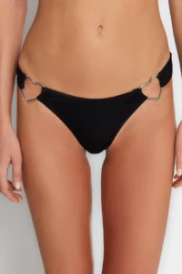 TRENDYOLMİLLA Black with accessories Regular Regular Waist Bikini Bottom - Image 4