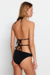 TRENDYOLMİLLA Black with accessories Regular Regular Waist Bikini Bottom - Image 6