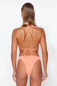 TRENDYOLMİLLA Orange textured High Leg Bikini Bottom - Image 6