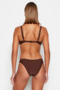 TRENDYOLMİLLA Green-Kahve Colour Block Normal Hem Bikini Bottom - Image 6