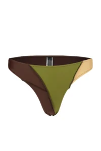 TRENDYOLMİLLA Green-Kahve Colour Block Normal Hem Bikini Bottom - Image 8