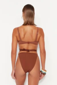 TRENDYOLMİLLA Ecru with accessories High Leg Bikini Bottom - Image 6