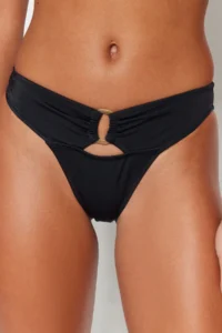 TRENDYOLMİLLA Black with accessories High Leg Bikini Bottom - Image 4