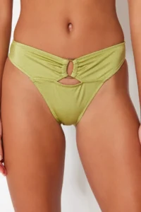 TRENDYOLMİLLA Green with accessories High Leg Bikini Bottom - Image 4