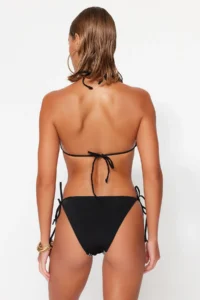 TRENDYOLMİLLA Black Embroidered Regular Regular Waist Bikini Bottom - Image 6