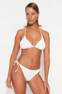 TRENDYOLMİLLA Ecru Regular Regular Waist Bikini Bottom - Image 3