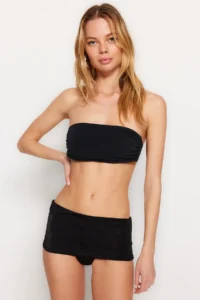 TRENDYOLMİLLA Black Alternative Use High Waist Normal Bikini Bottom - Image 2